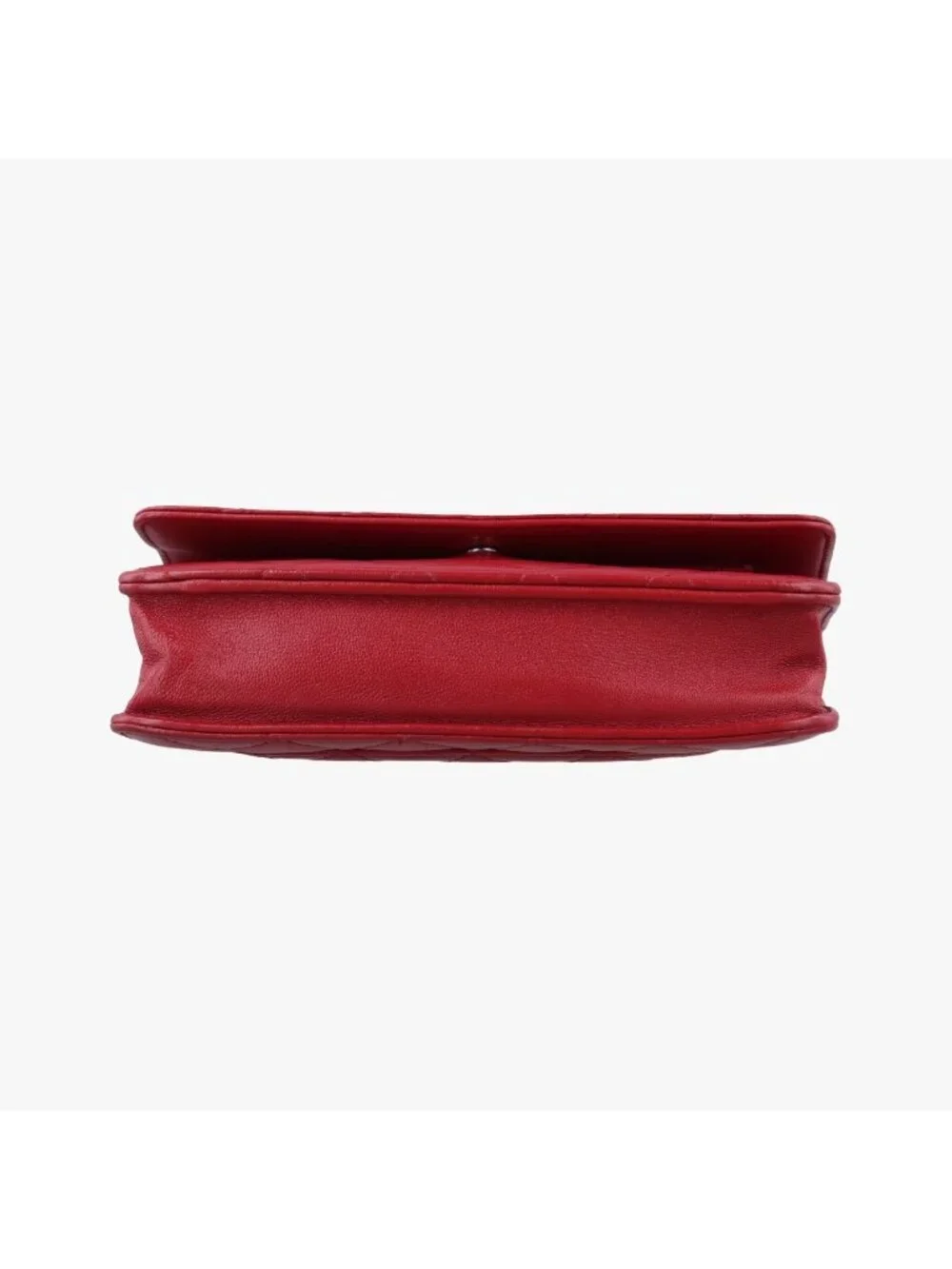 Chanel Quilted CC Logo Red Lambskin Shoulder